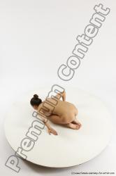 Nude Gymnastic poses Woman White Slim long brown Multi angle poses Pinup